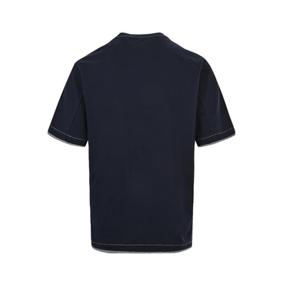 BRUNELLO CUCINELLI/BC embroidered layered short sleeves