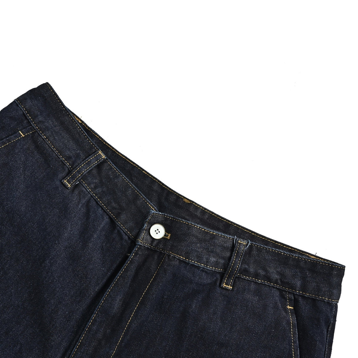 Louis Vuitton leather logo denim shorts