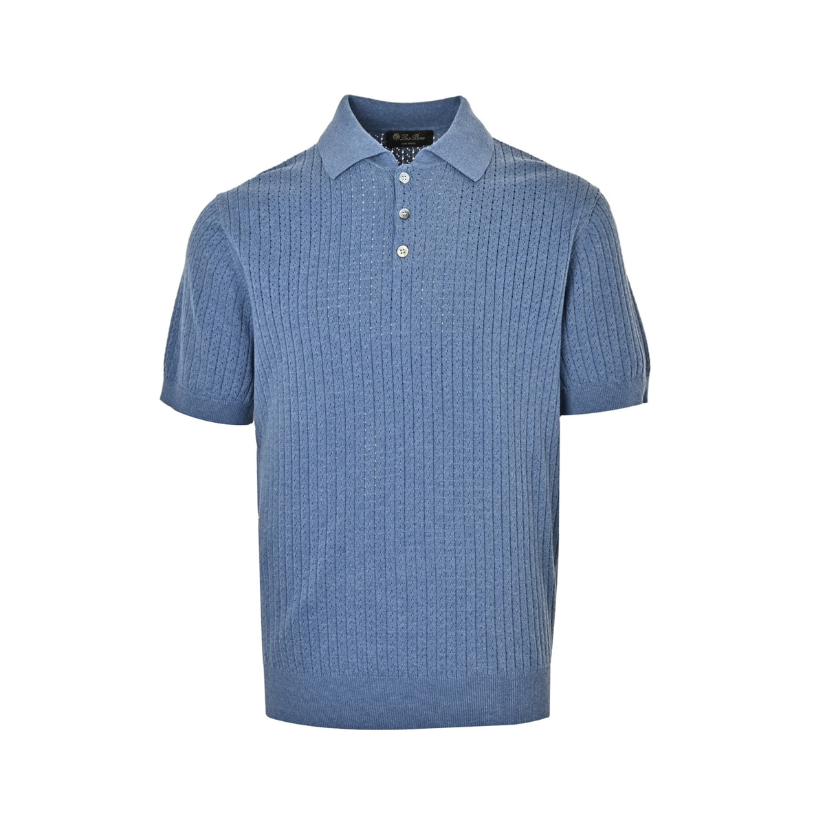 Loro Piana LP vertical striped knitted Polo short sleeves