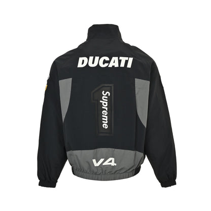 Supreme Ducati co-branded contrasting color motorcycle jacket