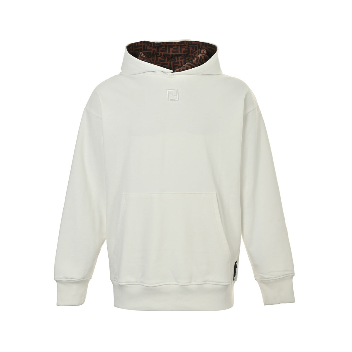 Fendi 25Fw neckline FF embroidered lining all-over printed hooded sweatshirt