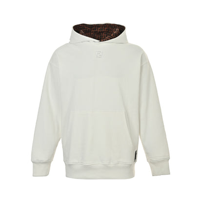 Fendi 25Fw neckline FF embroidered lining all-over printed hooded sweatshirt