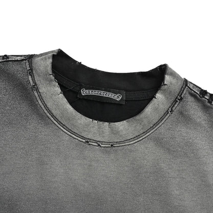 Chrome Hearts/Chrome Heart Cross patch embroidered round neck short sleeves