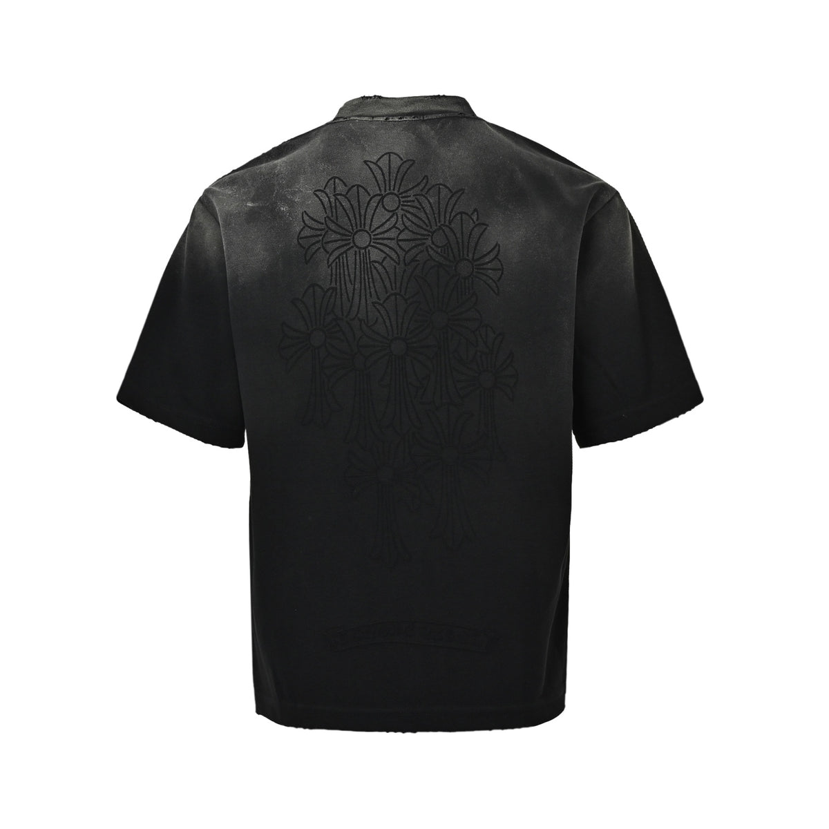 Chrome Hearts/Chrome Heart Laser Cross Laser Destruction Washed Short Sleeves