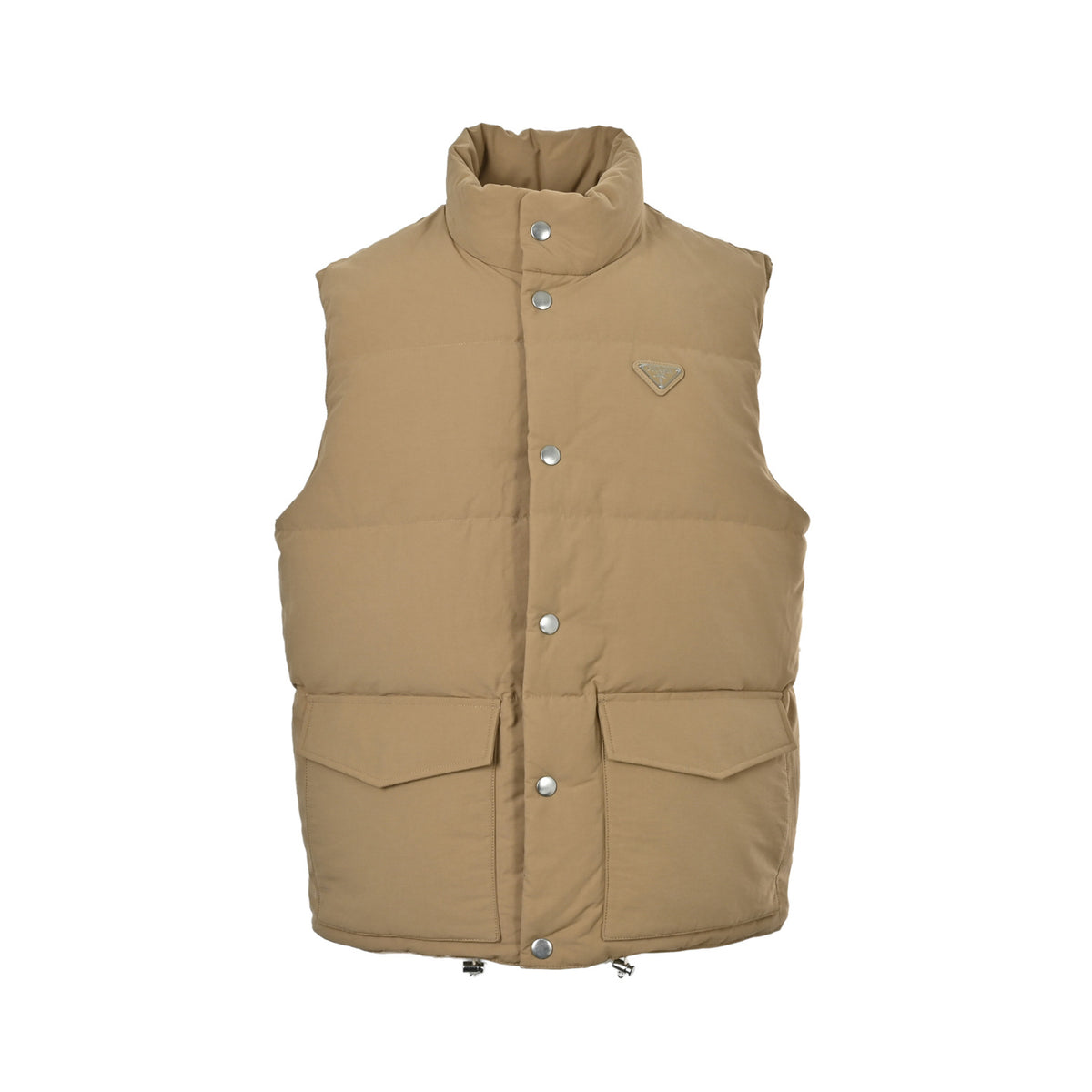 Prada triangle logo double pocket down vest