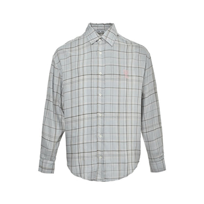 Acne Studios bow light gray plaid long-sleeved shirt