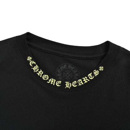 Chrome Hearts/Chrome Heart Sanskrit letter printed short sleeve collar