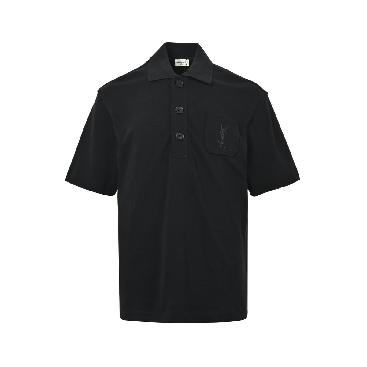 Saint Laurent Paris/Saint Laurent 26ss pocket embroidered silhouette Polo short sleeves