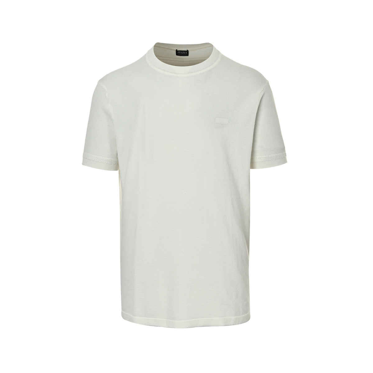 ZEGNA/ Zegna Contrast color knitted wool blend short sleeves