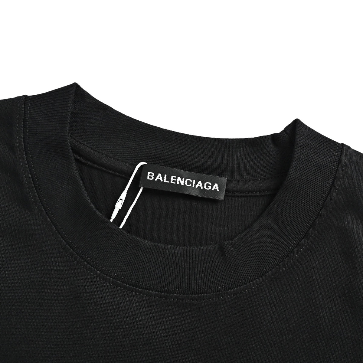 Balenciaga 3M four-thread seam logo patch embroidered round neck short sleeves