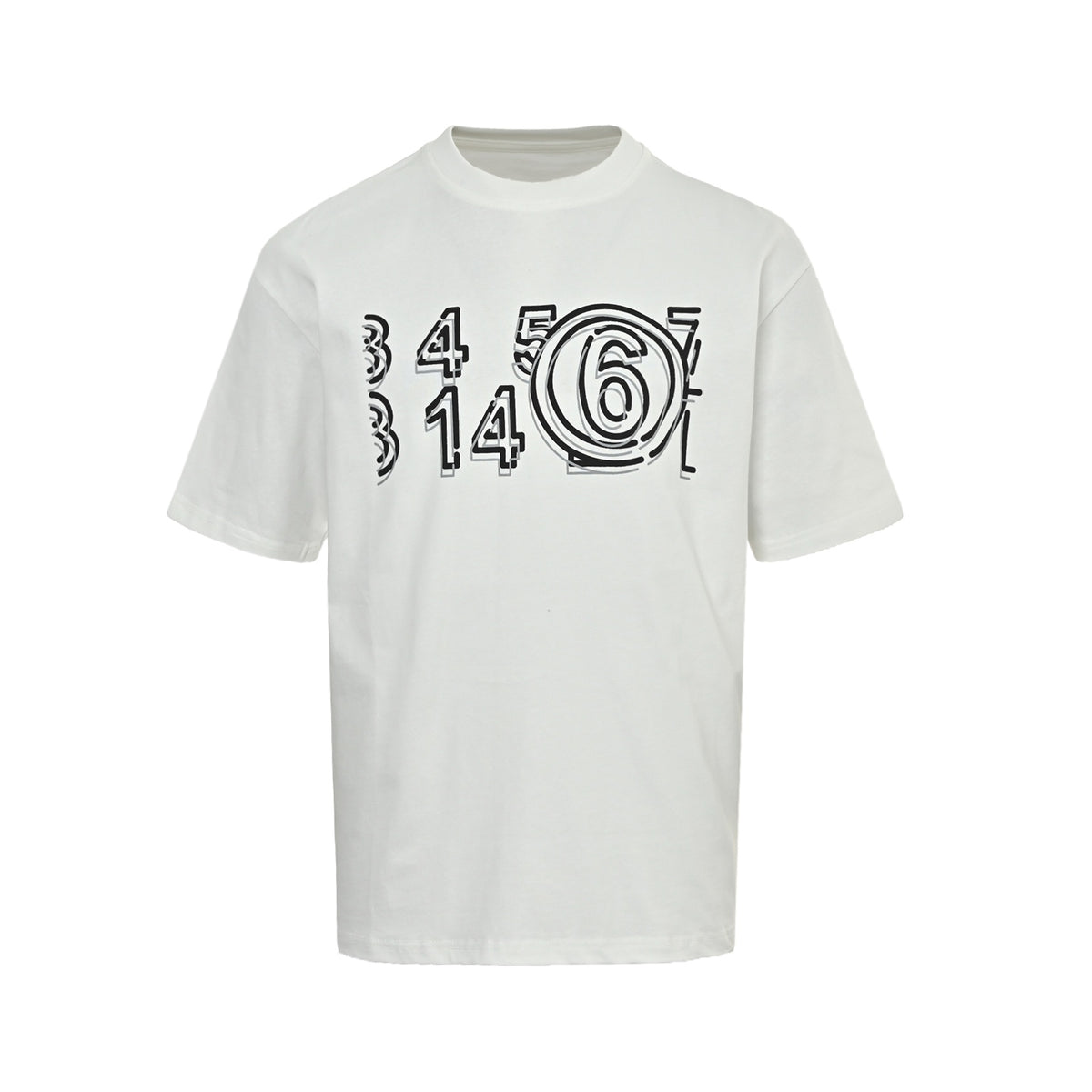 Maison Margiela/Margiela fault number 6 printed short sleeves