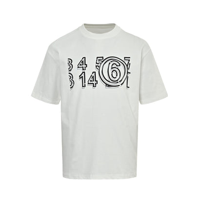 Maison Margiela/Margiela fault number 6 printed short sleeves