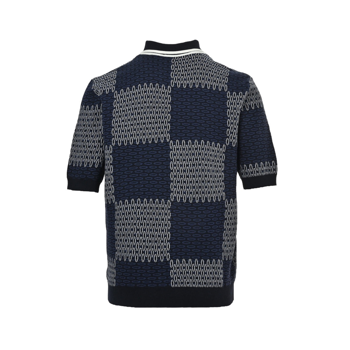 Louis Vuitton 26ss checkerboard jacquard knitted cardigan short sleeves