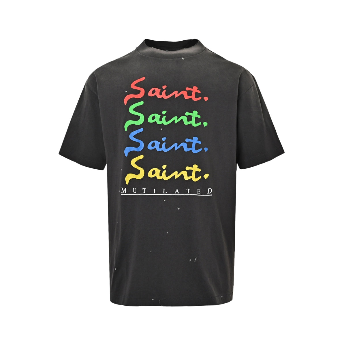 SAINT MICHAEL Colorful signature SAINT printed short sleeves