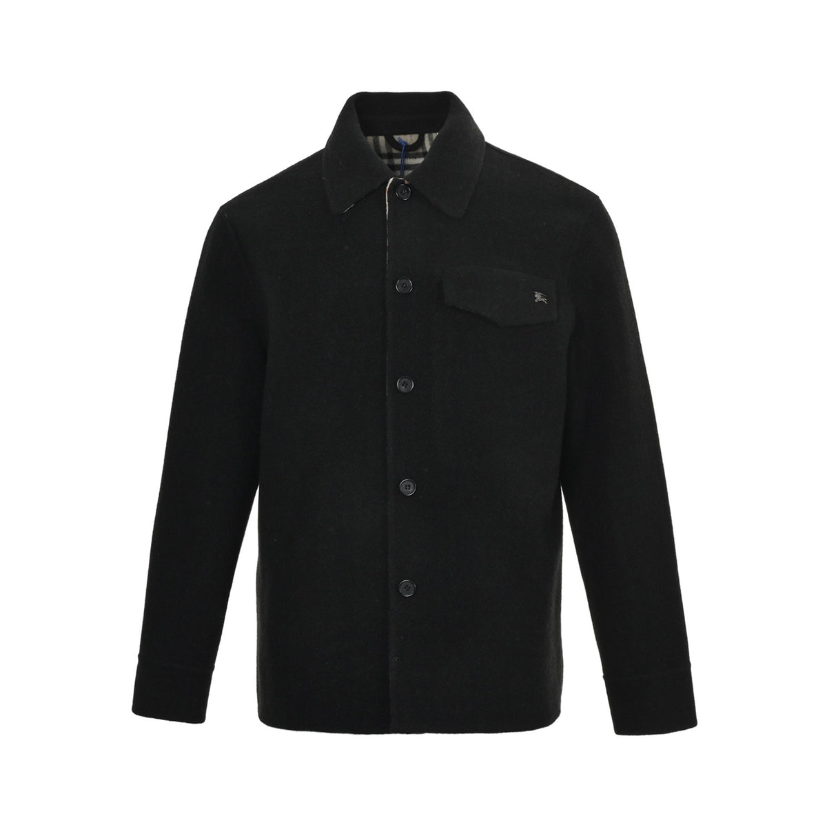 Burberry inner plaid shirt-style wool coat