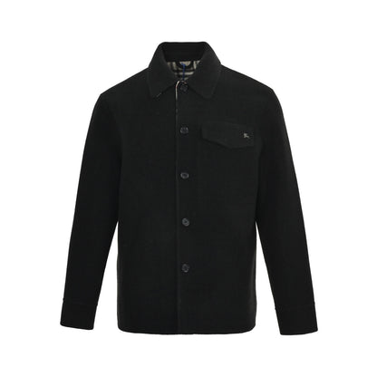 Burberry inner plaid shirt-style wool coat