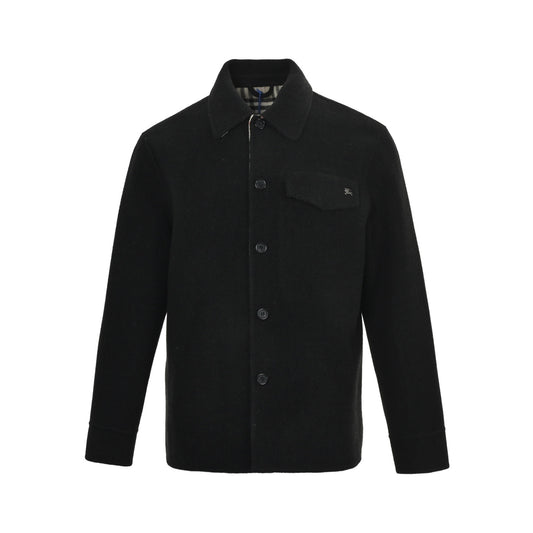Burberry inner plaid shirt-style wool coat
