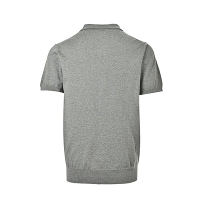 Prada Inverted triangle wool embroidered half-zip Polo short sleeves