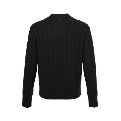 Moncler/Mask two-color embossed knitted crew neck sweater