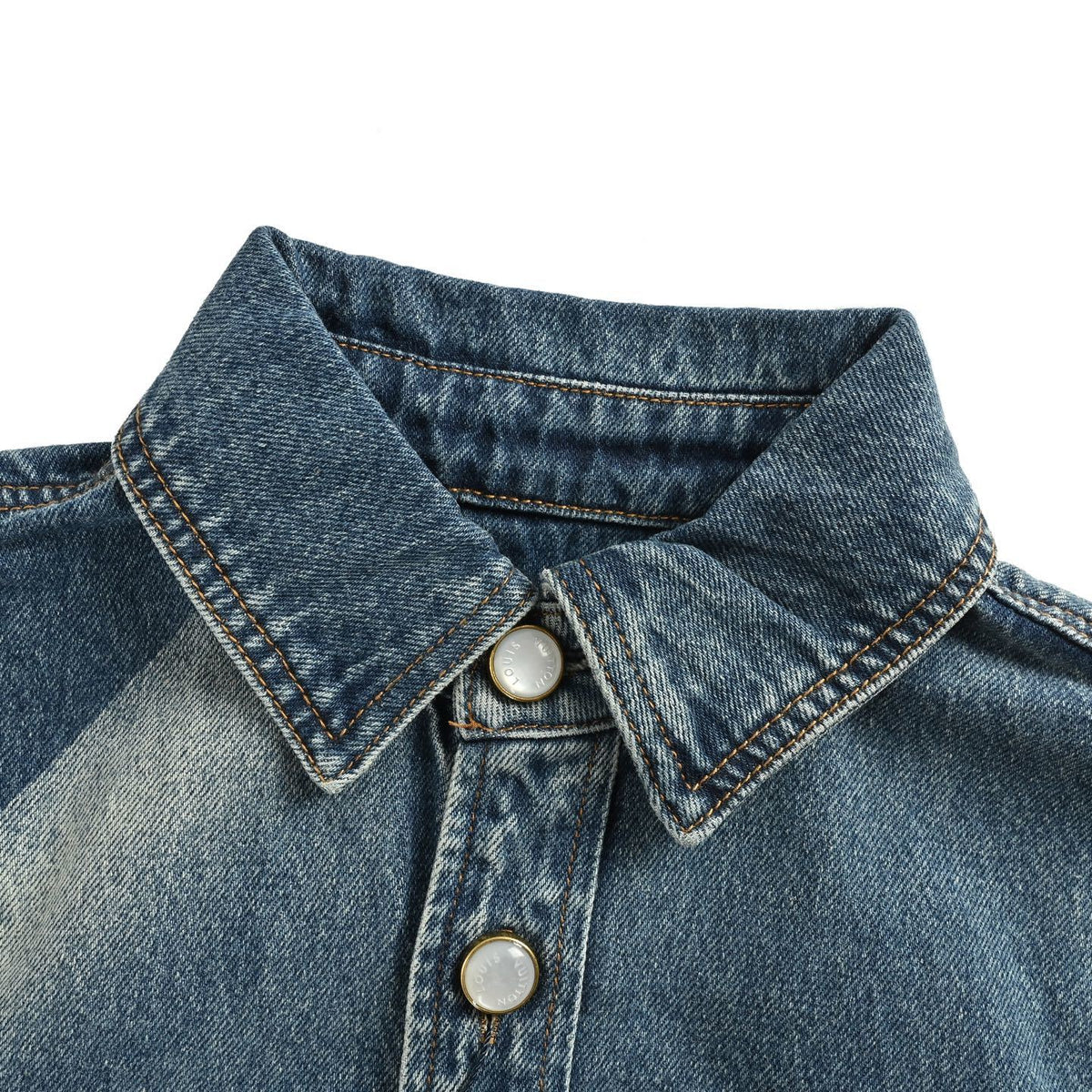 Louis Vuitton 24Fw sun-faded washed denim jacket