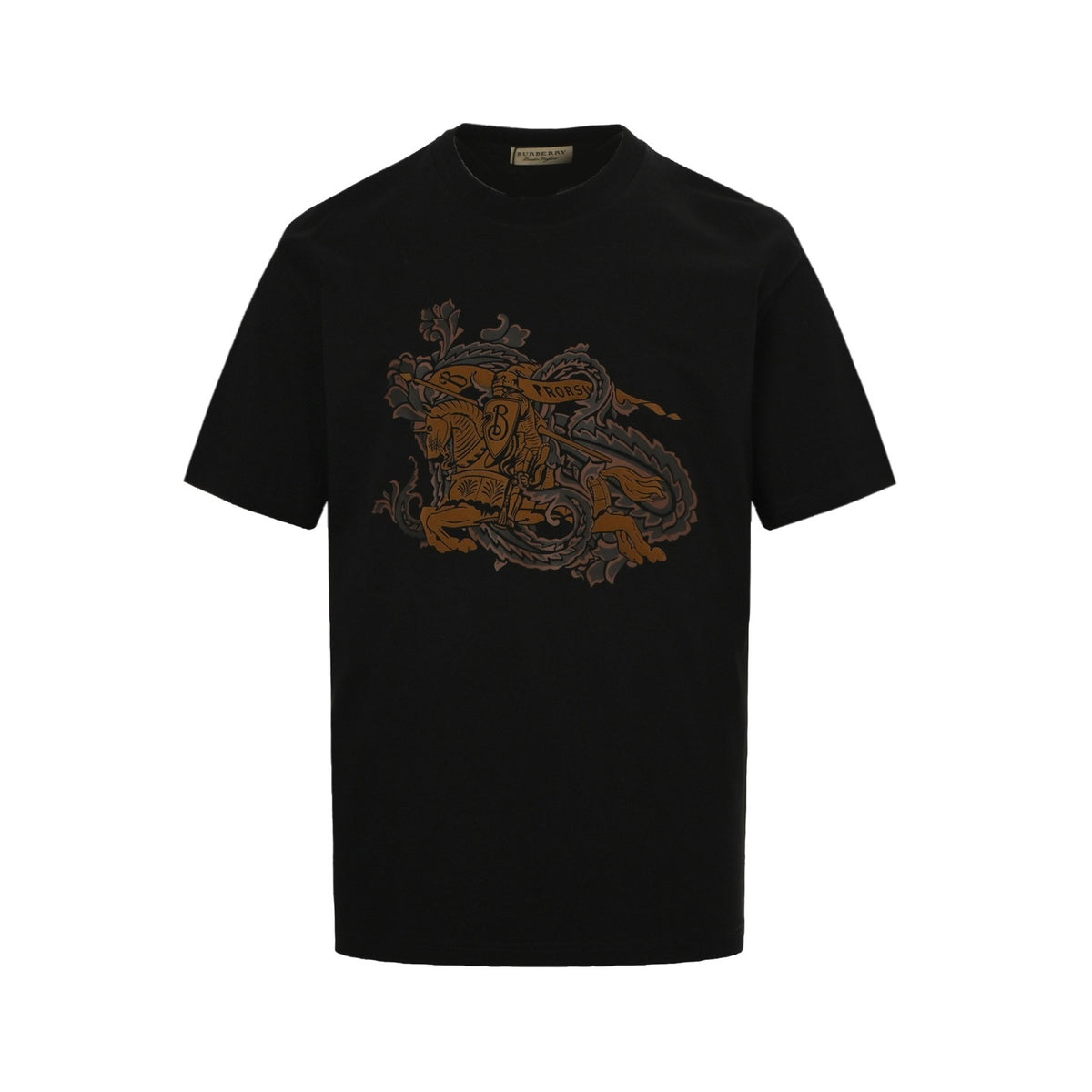 Burberry 25ss War Horse Knight flocked printed short sleeves