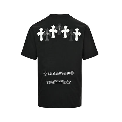 Chrome Hearts Leather Label Cross Hardware Short Sleeves