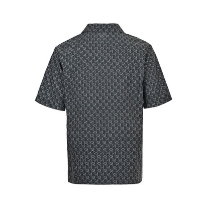 Gucci 25ss all-over printed presbyopic short-sleeved shirt