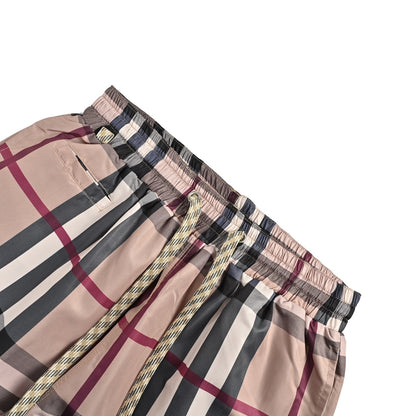 Burberry 22ss plaid elastic drawstring shorts
