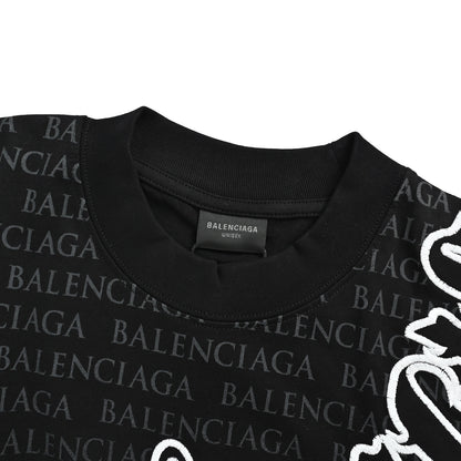 Balenciaga letter embroidered gradient printed short sleeves