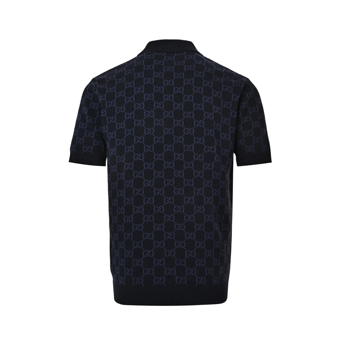 Gucci 26ss allover old flower jacquard knitted Polo short sleeves