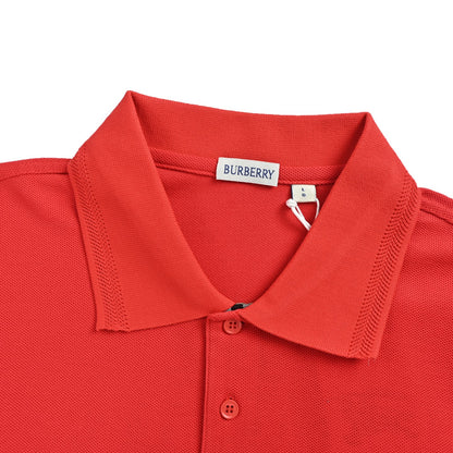 Burberry War Horse Embroidered Plaid Plaid Polo Short Sleeve