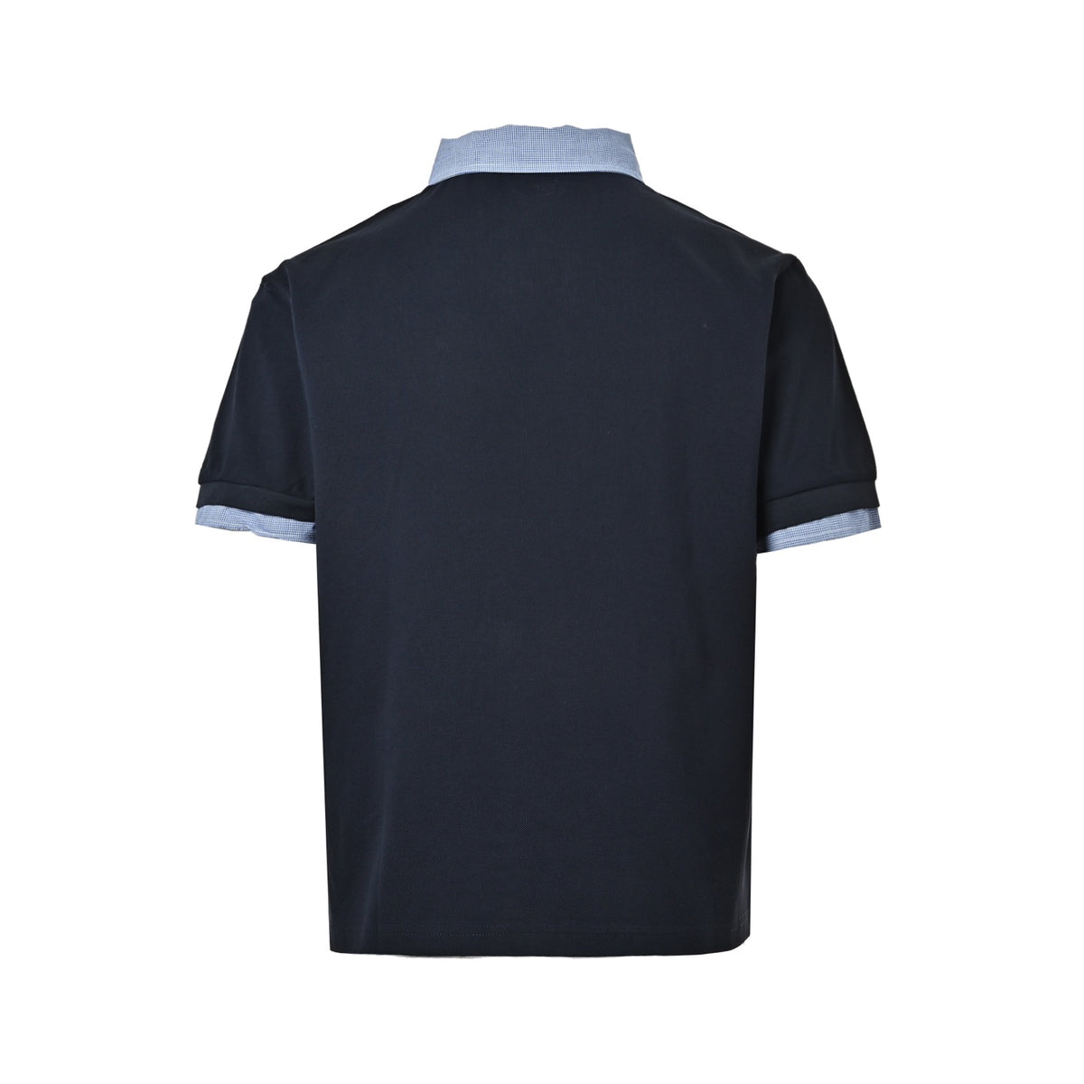 Miu Miu blue plaid lapel fake two-piece Polo short sleeves