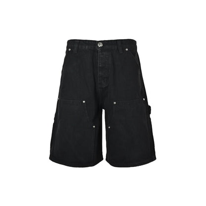 Chrome Hearts/Chrome Heart leather label cross denim shorts