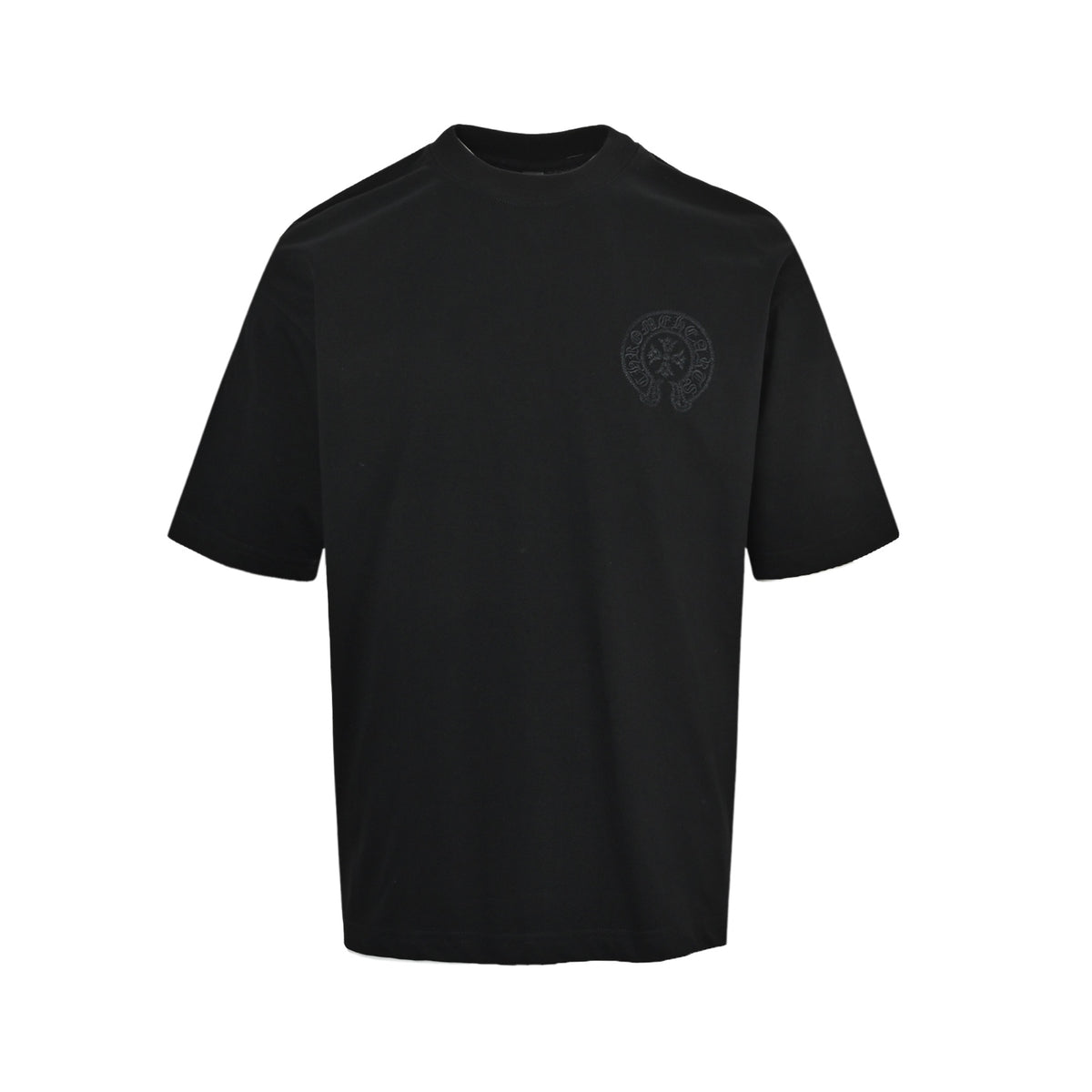 Chrome Hearts/Chrome Heart Dark Pattern Twist Braided Embroidered Short Sleeves
