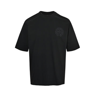Chrome Hearts/Chrome Heart Dark Pattern Twist Braided Embroidered Short Sleeves