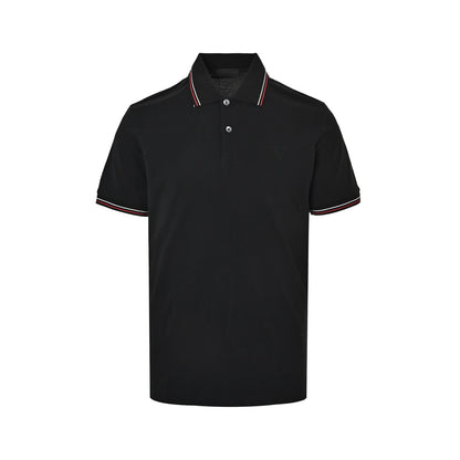 Prada embroidered logo collar striped Polo short sleeves