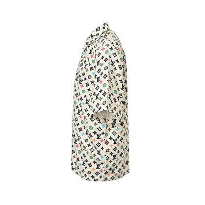 LouisVuitton/Louis Vuitton collaboration printed mulberry silk short-sleeved shirt