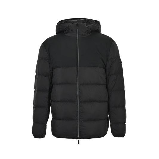 Moncle/Meng Mouth 25Fw patchwork hooded down jacket