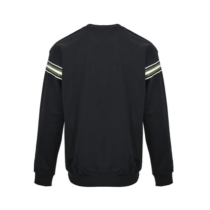 Burberry war horse logo embroidered horizontal stripe round neck sweatshirt