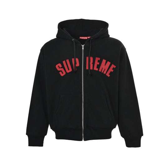 Supreme 25 patch embroidered letter zipper hooded sweatshirt jacket