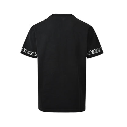 Louis Vuitton cuff logo small letters jacquard knitted short sleeves