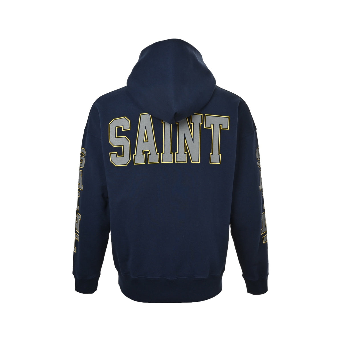 SAINT MICHAEL reflective angel medal print hooded sweatshirt