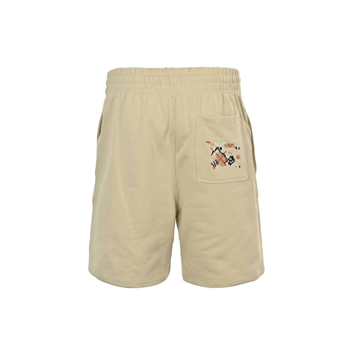 Burberry 25ss back pocket cross-stitch war horse embroidered shorts