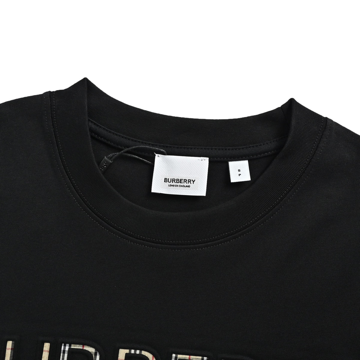 Burberry plaid embossed letter short sleeves