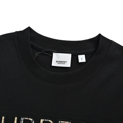 Burberry plaid embossed letter short sleeves