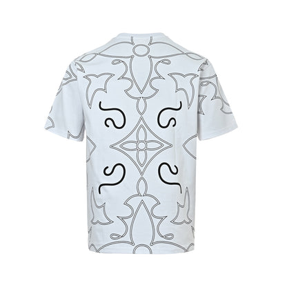 Louis Vuitton presbyopic line pattern printed short sleeves