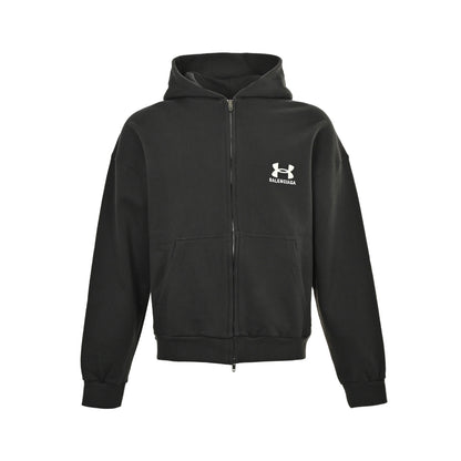 Balenciaga/Balanciaga Under Armor joint embroidered zipper hooded jacket