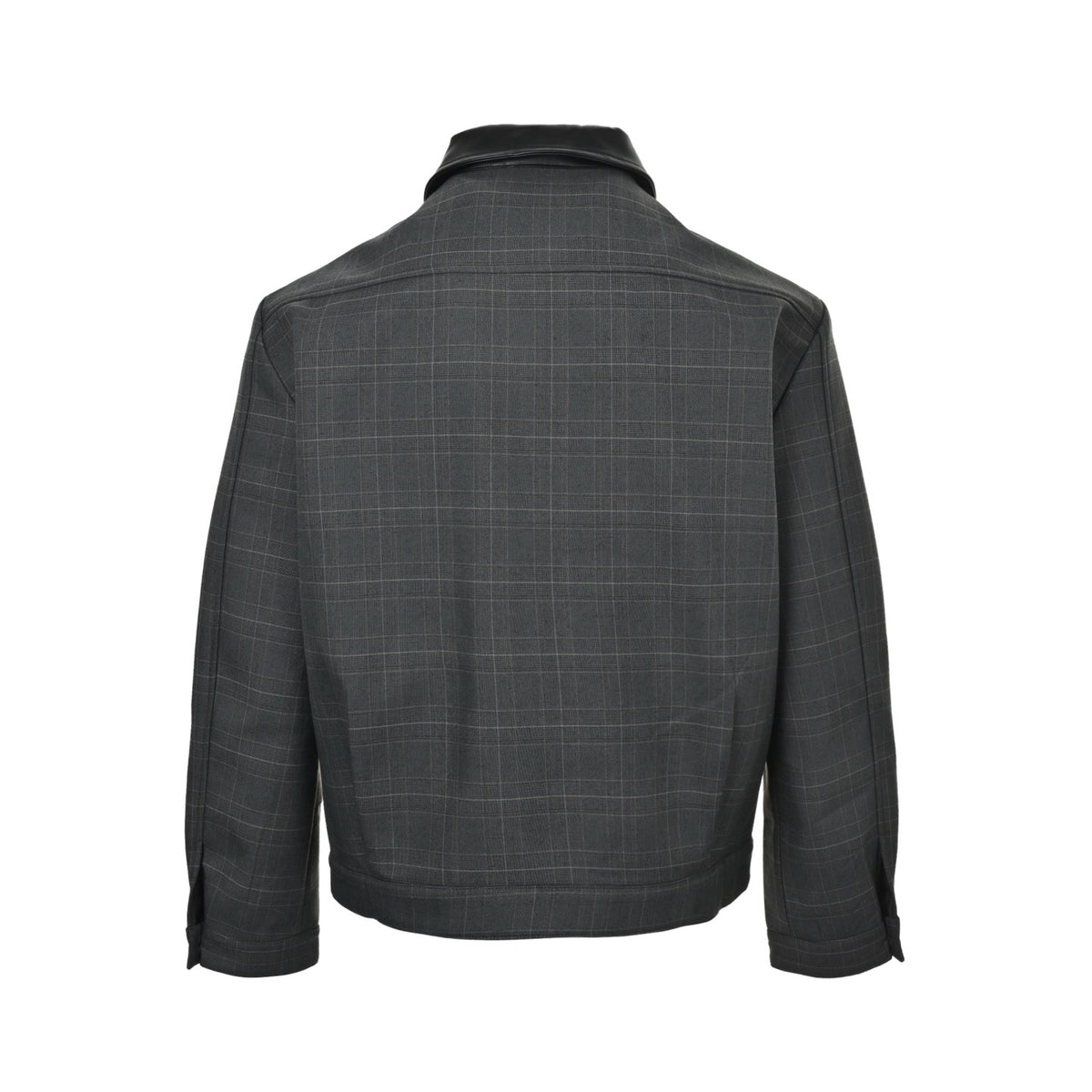 Miu Miu leather collar plaid jacket