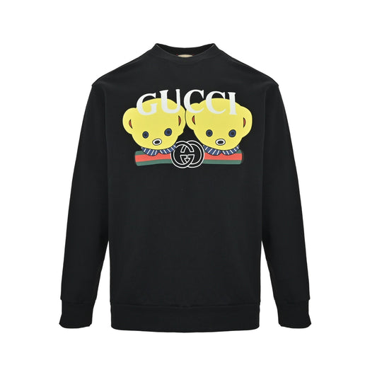 Gucci bear foam suede printed sweatshirt