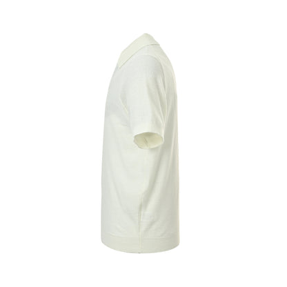 Loro Piana/LP Seagull collar ribbed knit Polo short sleeves